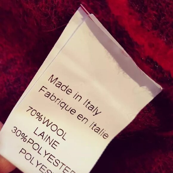 MARISA & MARIE Italy Deep Red Wool Blend Cardigan Sweater - Light Jacket Medium - Picture 8 of 8